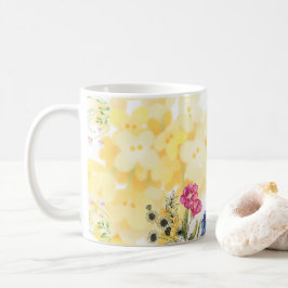 エレガントな野の花のコーヒーマグカップ - 美しい花柄 コーヒーマグカップ