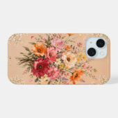 エレガントな野の花のブーケ フラワー柄フォンケース iPhone 15ケース (裏面横)