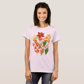 エレガントな野の花のブーケ　植物画のフラワーアート Tシャツ (正面フル)
