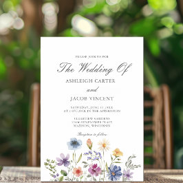 エレガントな野の花の春の結婚式 マグネット招待状