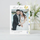 エレガントな野の花の結婚式のお礼カード サンキューカード (スタンド正面)
