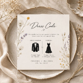 エレガントな野の花の結婚式のドレスコード エンクロージャーカード