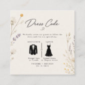 エレガントな野の花の結婚式のドレスコード エンクロージャーカード (正面)