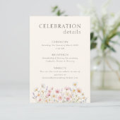 エレガントな野の花の結婚式の式典と披露宴 エンクロージャーカード (スタンド正面)