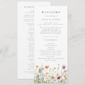 エレガントな野の花の結婚式プログラム プログラム (正面/裏面)