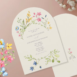 エレガントな野の花の結婚式  招待状