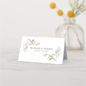 エレガントな野の花の草原の結婚式 プレイスカード (裏面)