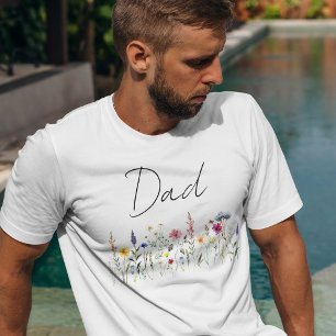 エレガントな野の花の草原パパベビーシャワー Tシャツ