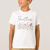 エレガントな野の花の草原 お兄ちゃんベビーシャワー Tシャツ (正面)
