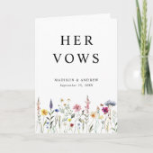 エレガントな野の花の草原 彼女の結婚の誓いカード カード (正面)