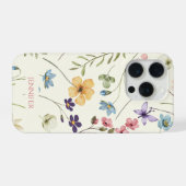 エレガントな野の花+フラワー+フラワーモチーフのカスタムデザイン iPhoneケース (裏面横)