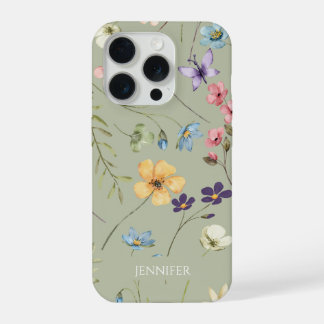エレガントな野の花+野生の花+フラワーフラワー オーダーメイド iPhone 15 PROケース