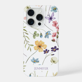 エレガントな野の花+野花+フラワーフラワー オーダーメイド iPhone 15 PROケース