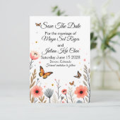 エレガントな野生の花と蝶のSave The Date セーブザデート (スタンド正面)