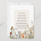 エレガントな野生の花のイースター・ブランチ | 春 招待状 (正面)