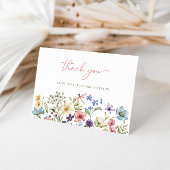 エレガントな野生の花のカリグラフィーブライダルシャワー サンキューカード