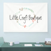 エレガントな野生の花のラインアートの花輪 横断幕 (トレードショー)