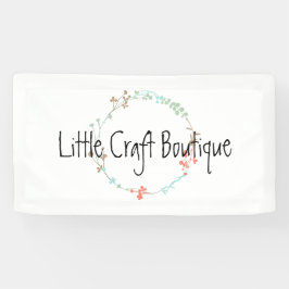 エレガントな野生の花のラインアートの花輪 横断幕