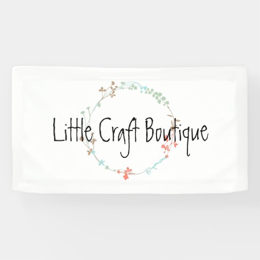 エレガントな野生の花のラインアートの花輪 横断幕 (横)