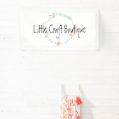 エレガントな野生の花のラインアートの花輪 横断幕 (インサイチュ)