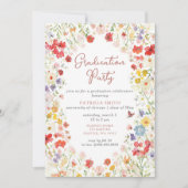 エレガントな野生の花の写真 卒業パーティー 招待状 (正面)
