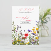 エレガントな野生の花の咲く庭の結婚式  セーブザデート (スタンド正面)