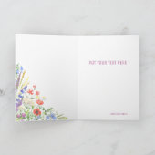 エレガントな野生の花の植物学的なバレンタインデーのホリデー カード (内部)