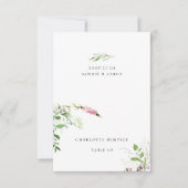 エレガントな野生の花の植物学的な花のウェディングプレースカード 招待状 (正面)