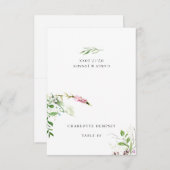 エレガントな野生の花の植物学的な花のウェディングプレースカード 招待状 (正面/裏面)