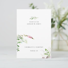 エレガントな野生の花の植物学的な花のウェディングプレースカード 招待状