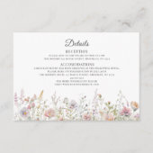 エレガントな野生の花の水彩画ウェディング詳細 エンクロージャーカード (正面)