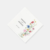 エレガントな野生の花の結婚式 スタンダードカクテルナプキン (角)