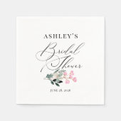 エレガントな野生の花の開花水彩画 ブライダルシャワー スタンダードカクテルナプキン (正面)