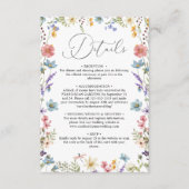 エレガントな野生の花の開花QRコードウェディング詳細 エンクロージャーカード (正面)