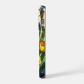 エレガントな野生の花アイリス・キンポウゲのステンドグラス iPhoneケース (左側面)