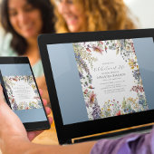 エレガントな野生の花　生命のお祝い 招待状