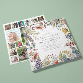 エレガントな野生の花　生命のお祝い 招待状