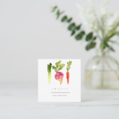 エレガントな野菜resturant名刺 スクエア名刺 (スタンド正面)