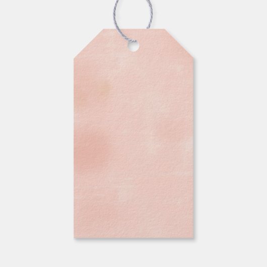 エレガントな金と桃の花の結婚式の好意タグ ギフトタグ (裏面)