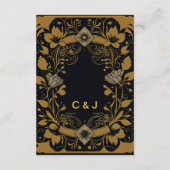 エレガントな金と黒のデザイン エンクロージャーカード (裏面)