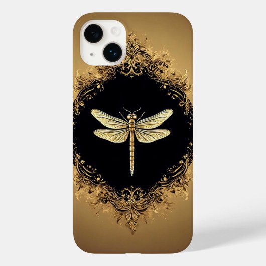 エレガントな金のトンボのイラスト Case-Mate iPhoneケース (裏面)