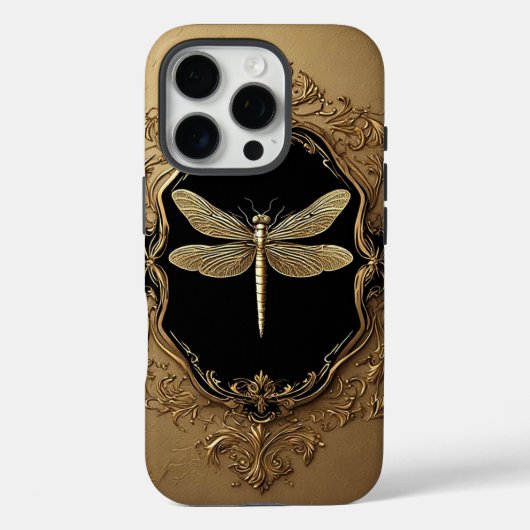 エレガントな金のトンボのイラスト Case-Mate iPhoneケース (裏面)