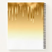 エレガントな金の箔押しのレシピブック ノートブック (裏面)