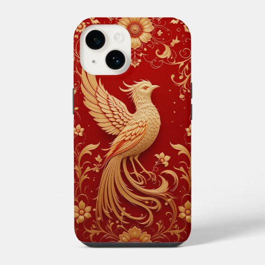 エレガントな金の鳥のデザイン iPhoneケース (裏面)