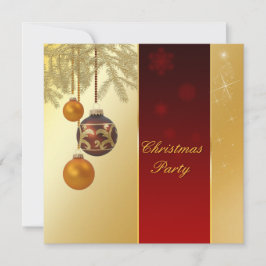 エレガントな金クリスマス 招待状