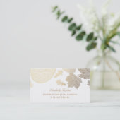 エレガントな金ゴールドおよび白い紅葉 名刺 (スタンド正面)