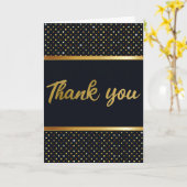 エレガントな金ゴールドおよび黒い誕生日は感謝していしています カード (黄色い花)