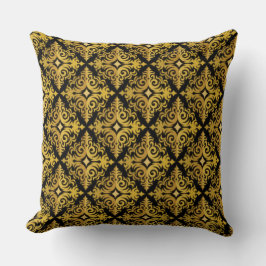 エレガントな金ゴールドおよび黒いDiademのデザイン クッション