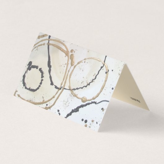 エレガントな金ゴールドおよび黒の抽象芸術 名刺 (裏面)