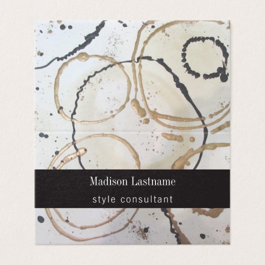 エレガントな金ゴールドおよび黒の抽象芸術 名刺 (外部フラット)